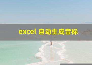 excel 自动生成音标